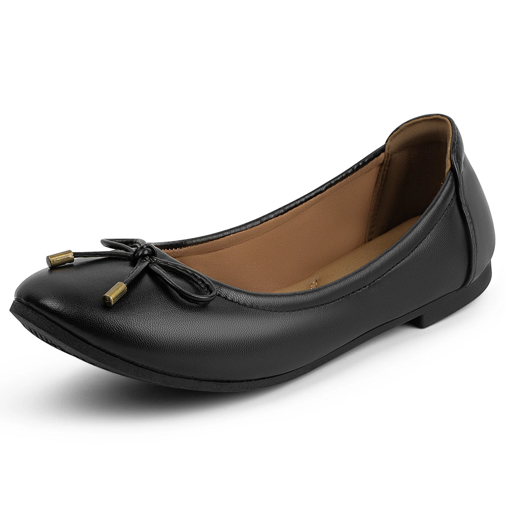 Women Ballet Flats Soft Working Bow-Knot Spring Slip-on Round Toe Wide Fits Walking Shoes Dress Ballet Flats for Women