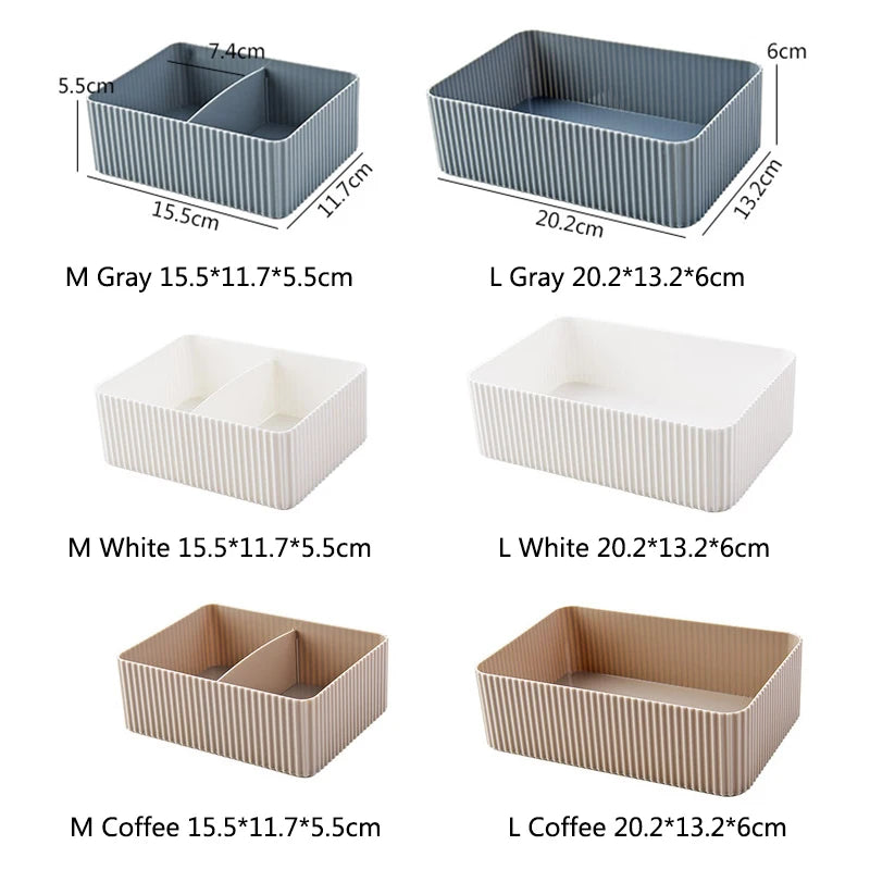 Home Storage Container Plastic Grid Desktop Sundries Storage Box Makeup Organizer Cosmetic Closet Bin Office Bathroom Home Use