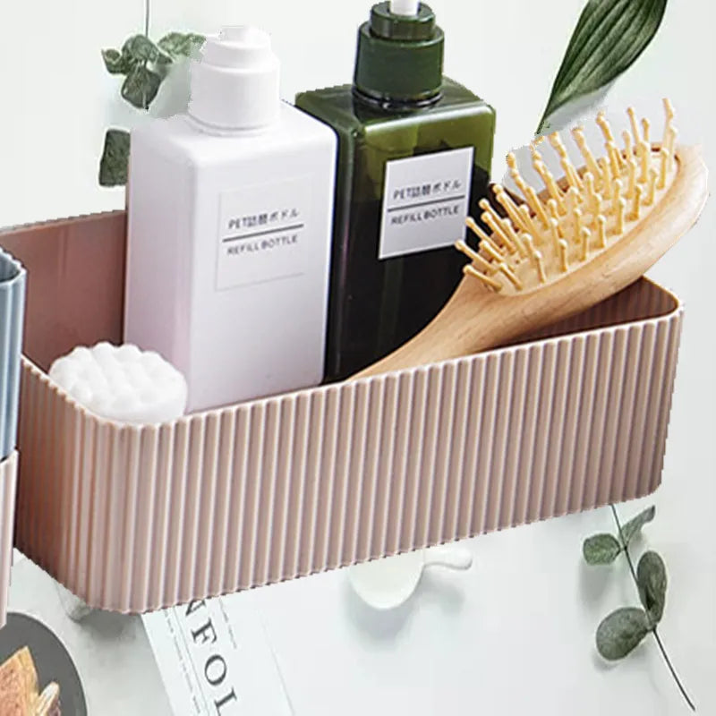 Home Storage Container Plastic Grid Desktop Sundries Storage Box Makeup Organizer Cosmetic Closet Bin Office Bathroom Home Use