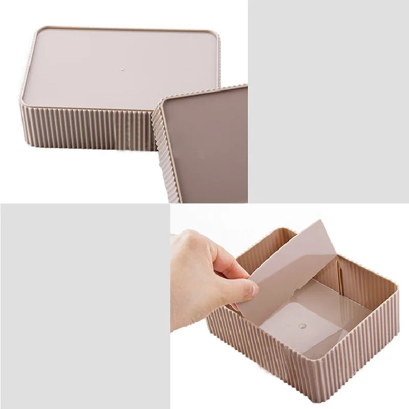 Home Storage Container Plastic Grid Desktop Sundries Storage Box Makeup Organizer Cosmetic Closet Bin Office Bathroom Home Use