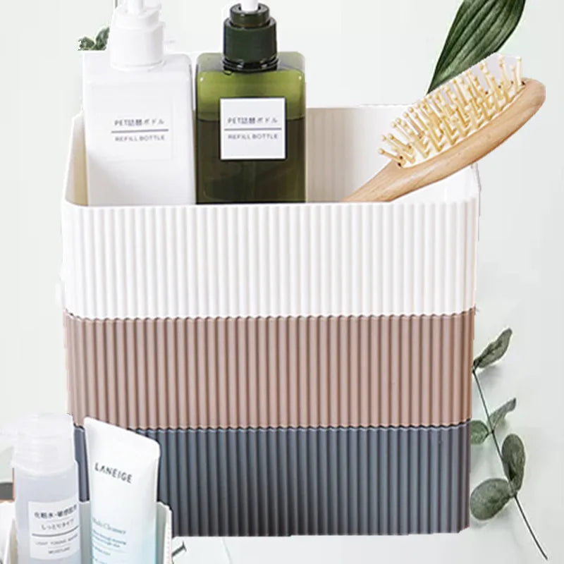 Home Storage Container Plastic Grid Desktop Sundries Storage Box Makeup Organizer Cosmetic Closet Bin Office Bathroom Home Use