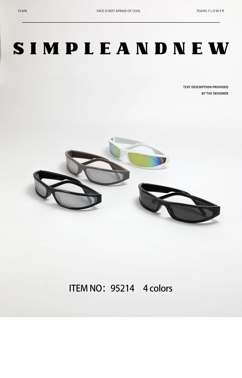 Narrow Rectangle Y2K Sunglasses  Luxury Brand Punk