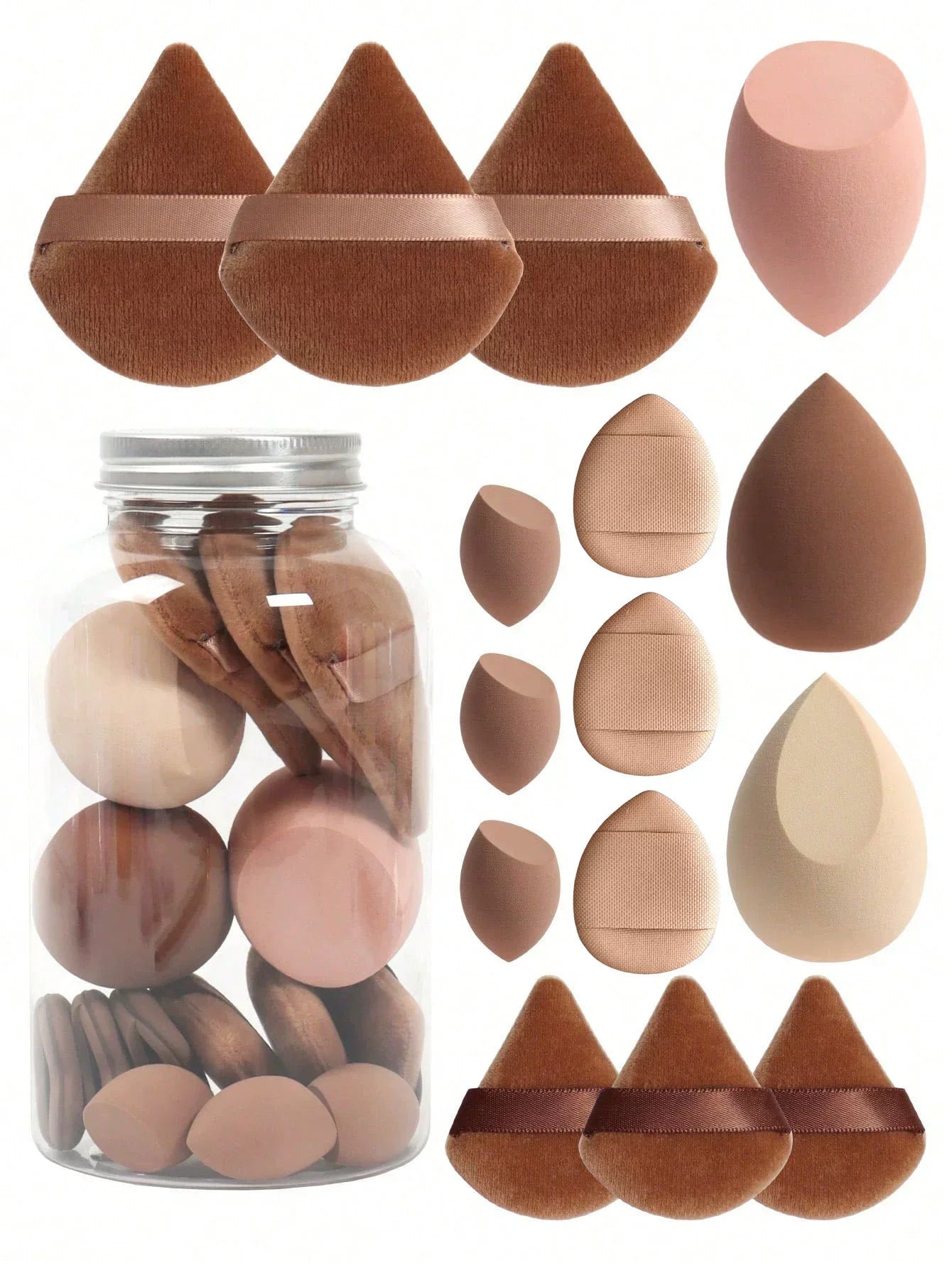 12/15Pcs Makeup Sponge Cosmetic Puff Foundation Sponges Blender Beauty Powder Puffs Women Make Up Accessories Makeup  Tools