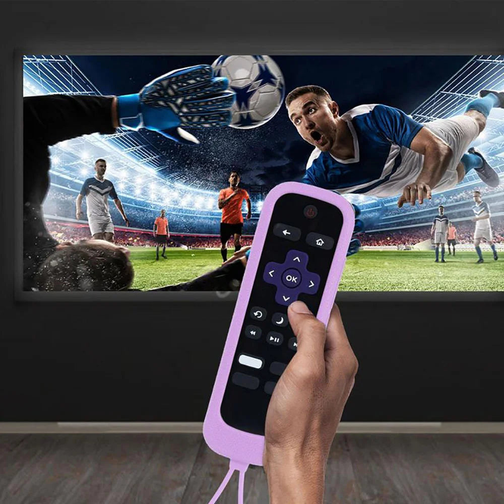 Luminous Silicone Remote Control Protective Case With Rope TV Remote Control Cover For TCL Hisense Roku TV Remote Control Cover