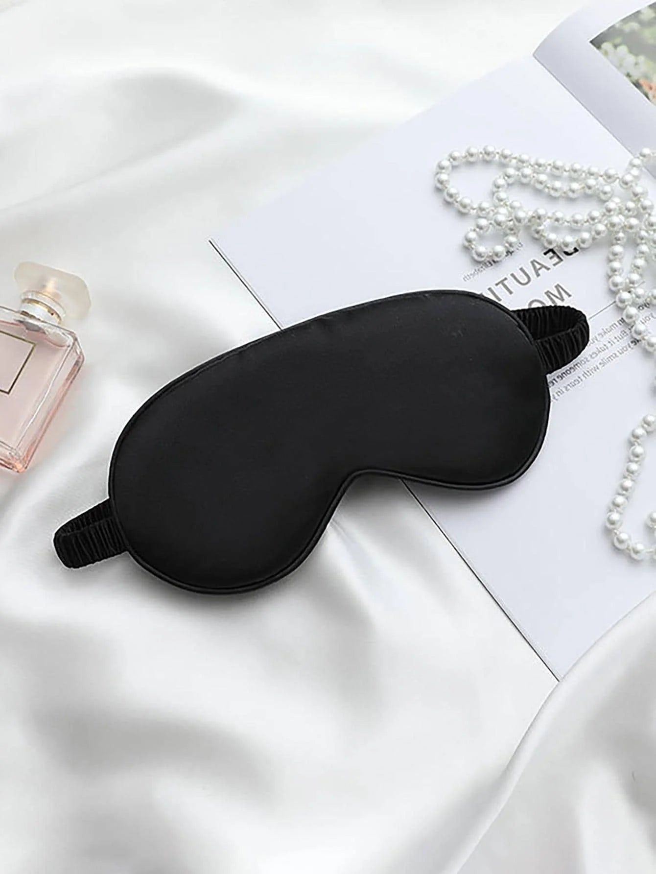 1pc-Double Sided Imitation Silk Unisex Eye Mask, Light Blocking, Non Eye Pressure, Sleep Elasticity, Travel, Lunch Break, Sleep