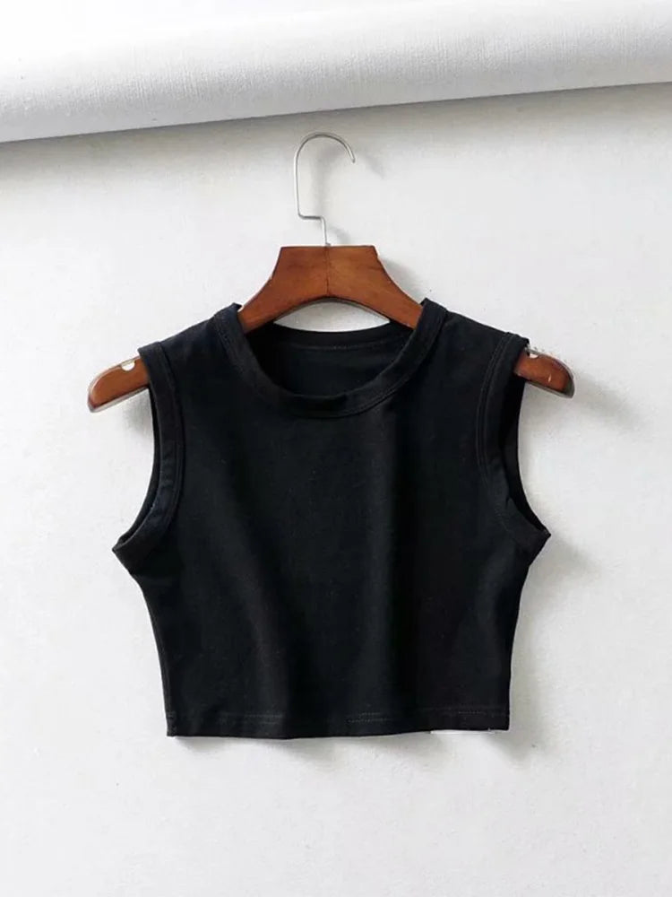 summer vintage white crop tops women biker black punk sexy tank top streetwear cropped sleeveless top