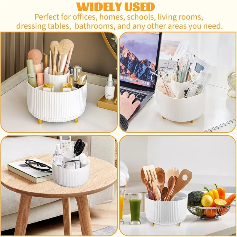 Rotatable Makeup Desktop Cosmetic Storage Box Organizer Large Capacity For Bathroom Portable Lipstick Makeup Brush Pen Holder