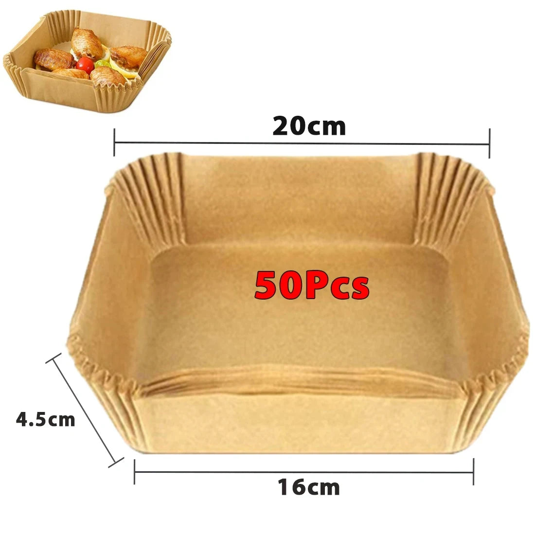 50pcs Air Fryer Disposable Paper Non-Stick Airfryer Baking Papers Round Air-Fryer Paper Liners Paper Kitchen Accessories