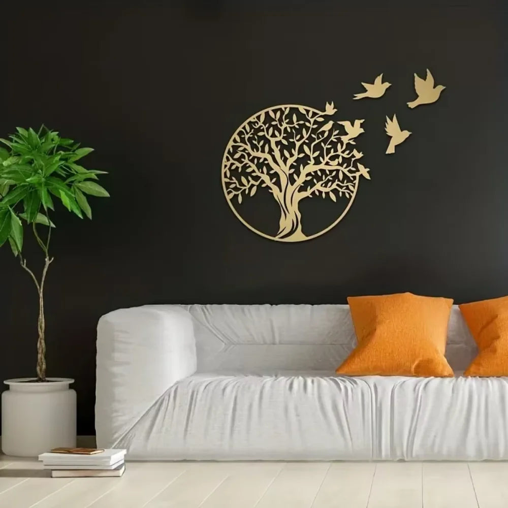 HelloYoung Metal Crafts Wall Decoration Art Tree Of Life Outdoor Courtyard Decoration Logo Anniversary Wall Gift and Home Decor
