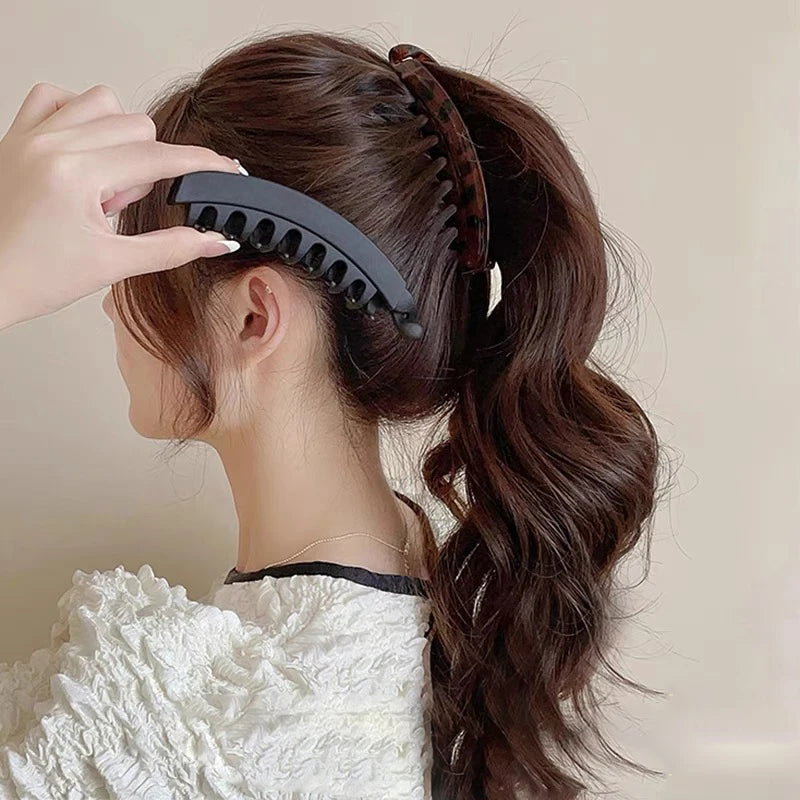 AWAYTR Frosted Hair Clips Solid Color Banana Clip Women's Hair Accessories Fashion Ponytail Barrettes Hair Claws Hairpins