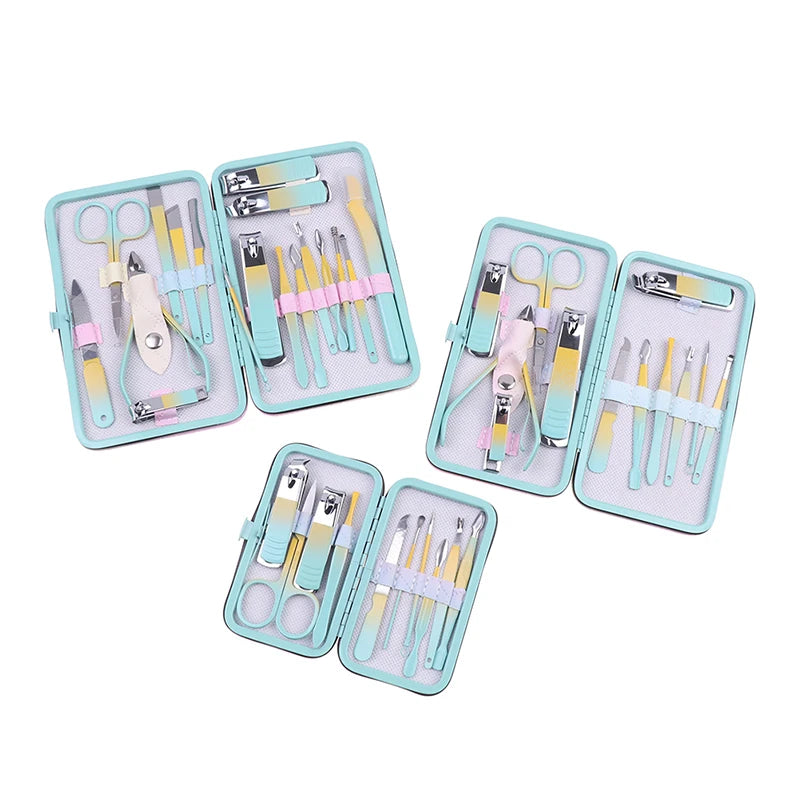 10Pcs Nail Clippers Set Manicure Pedicure Kit Stainless Steel Pedicure Clipper Tools With Grooming Travel With Case