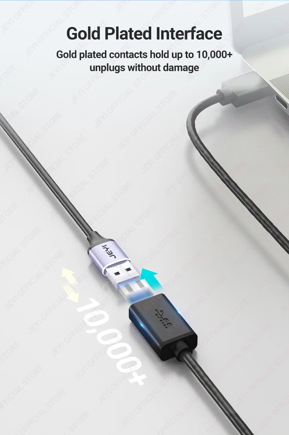 JEYI USB 3.0 GEN1 Extension Cable (Male to Female)-5Gbps High-Speed Data Transfer for Keyboard/Mouse/Flash Drive