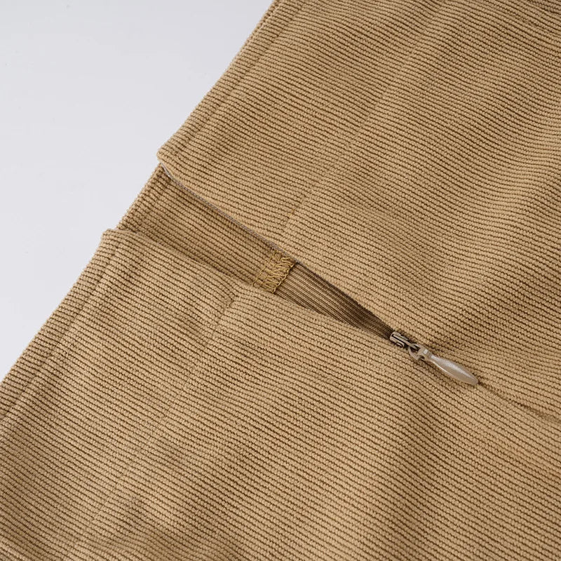 Ticketsx Fashion Vintage Embroidered Skirt Summer Solid New Ruched Split Slim Skirt Elegant Vacation Streetwear Women's Clothing