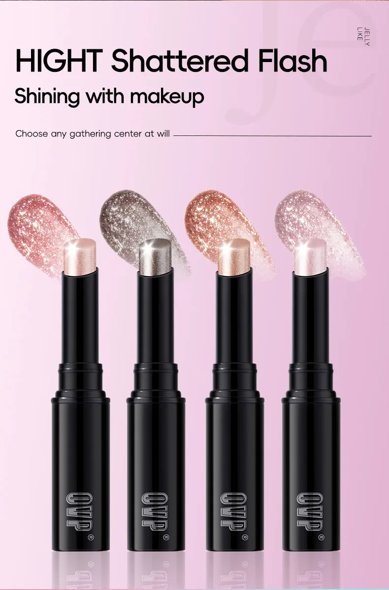 4-piece Water-glow Eyeshadow Stick Set, with Shimmering and Fine Glitter Effect, and Does Not Easily Smudge The Makeup.