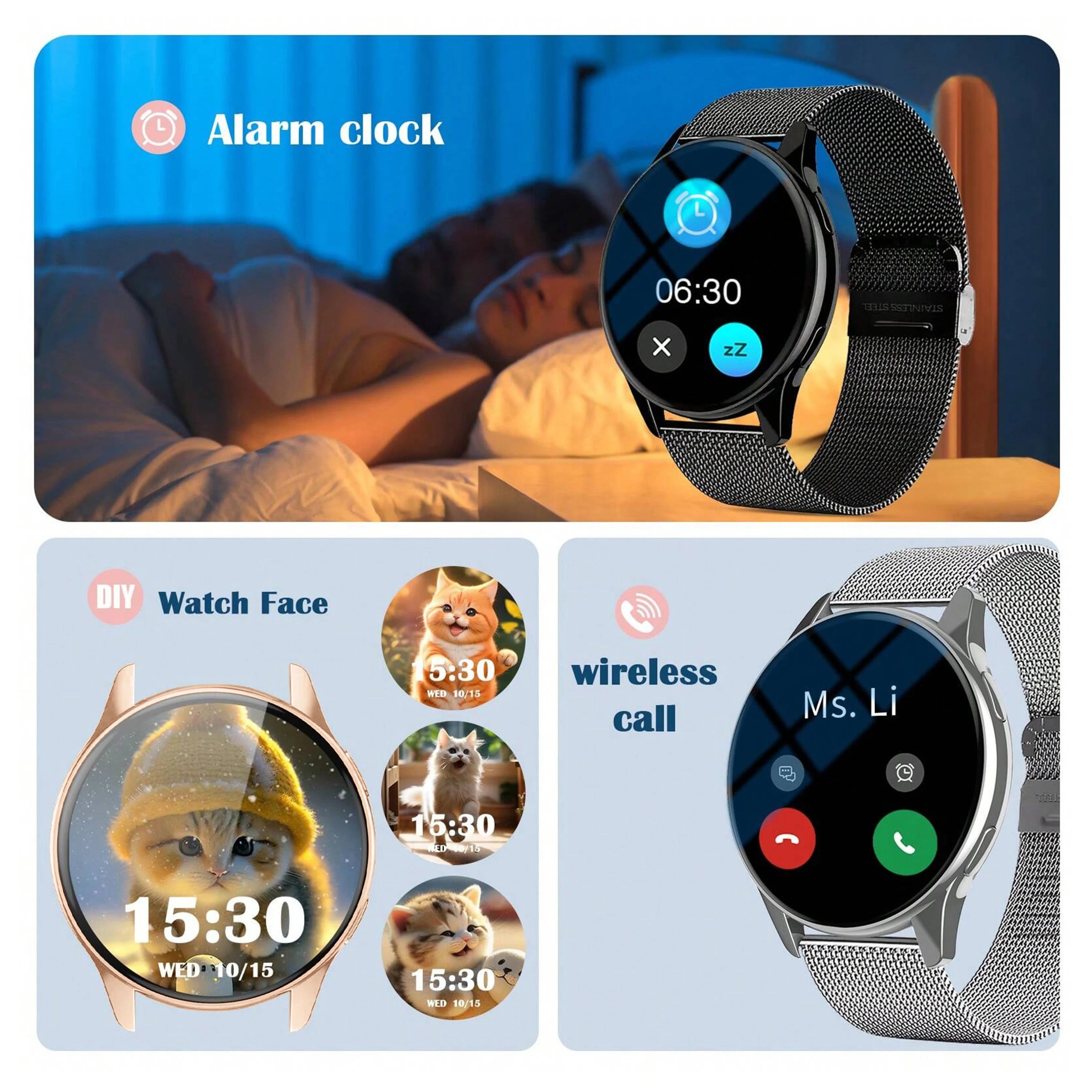 New Global Smartwatch for Android/IOS Phone Wireless Call Answer Heart Rate Blood Pressure Monitoring Message Push for Men Women
