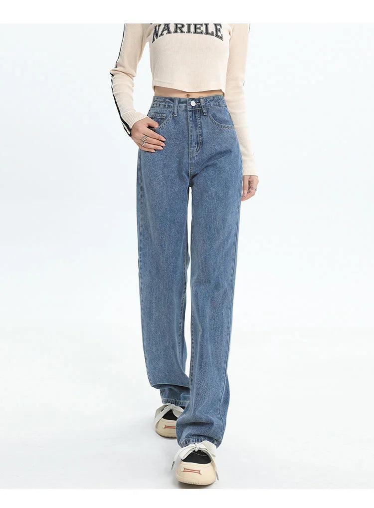 New Autumn And Winter Styles Suitable For All Seasons Basic Jeans For Women High Waist Retro Wide Leg Versatile And Casual Jeans