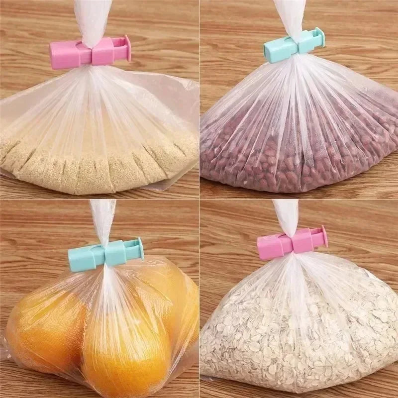 12 PCS Squeeze Bread Bag Clips Reusable Fresh Food Seal Plastic Clip Snack Bag Seal Spring Clip Home Kitchen Storage