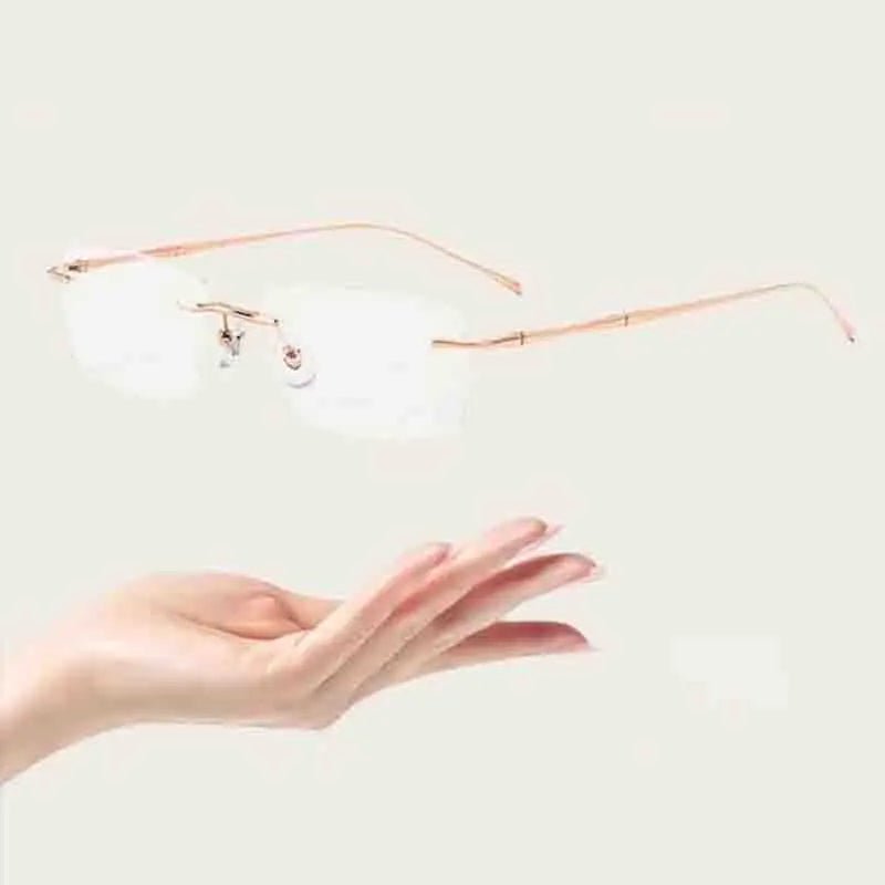 Ultra light Frameless Glasses For Women Myopic Glasses Pure Color Small Square Lens Anti Blue Light Glasses Degree 150-600