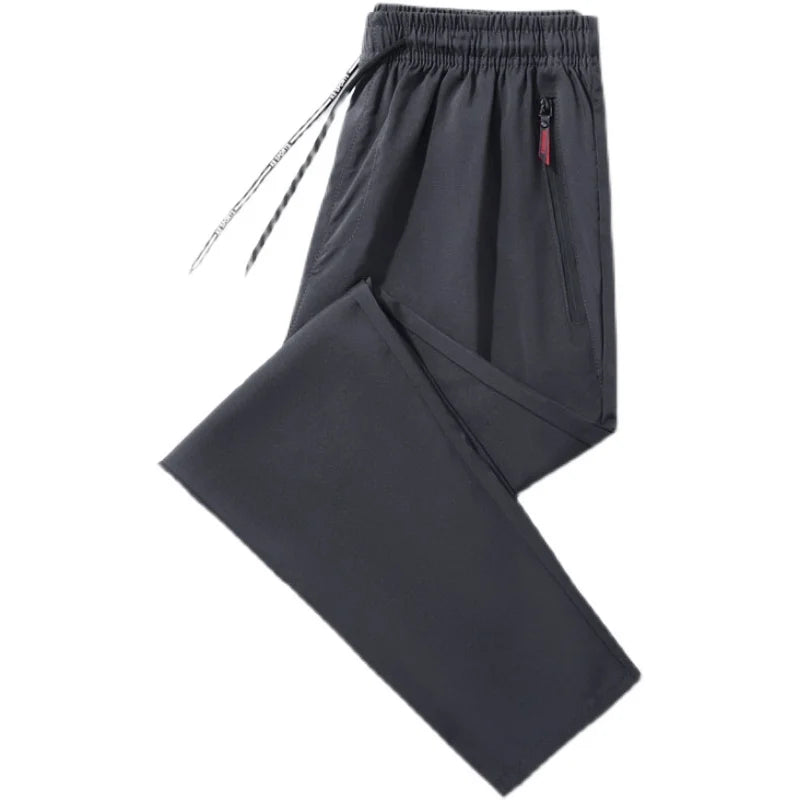 Men's Casual Pants Straight Slim Fit Elastic Waist Jogger Classic Blue Black Gray Male Brand Trousers Plus Size