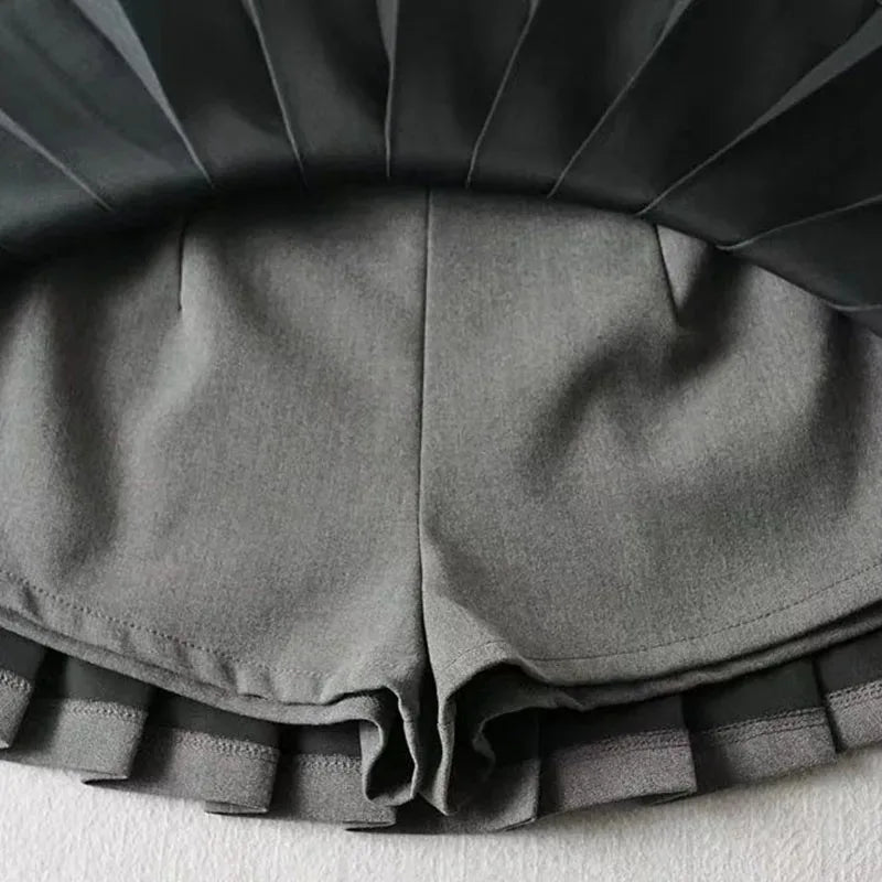 Spice girl pleated skirt female pure color small short skirt summer new mini skirt