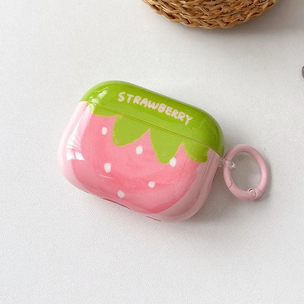 Simple Chic Watermelon Strawberry Tomato Fruit Pattern Cover For AirPods 1 2 3 4 Pro Pro2 Protective Earphone Case For AirPods 4