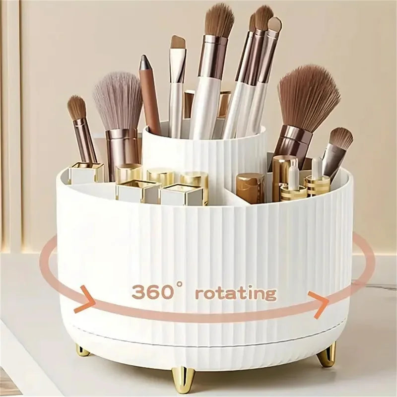 Rotatable Makeup Desktop Cosmetic Storage Box Organizer Large Capacity For Bathroom Portable Lipstick Makeup Brush Pen Holder