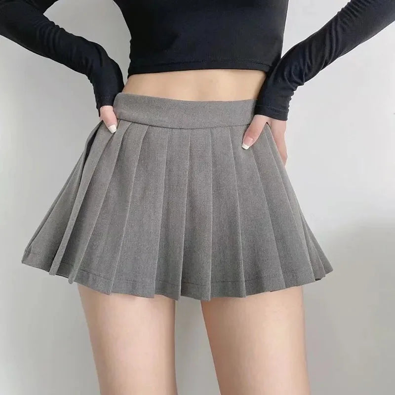 Spice girl pleated skirt female pure color small short skirt summer new mini skirt