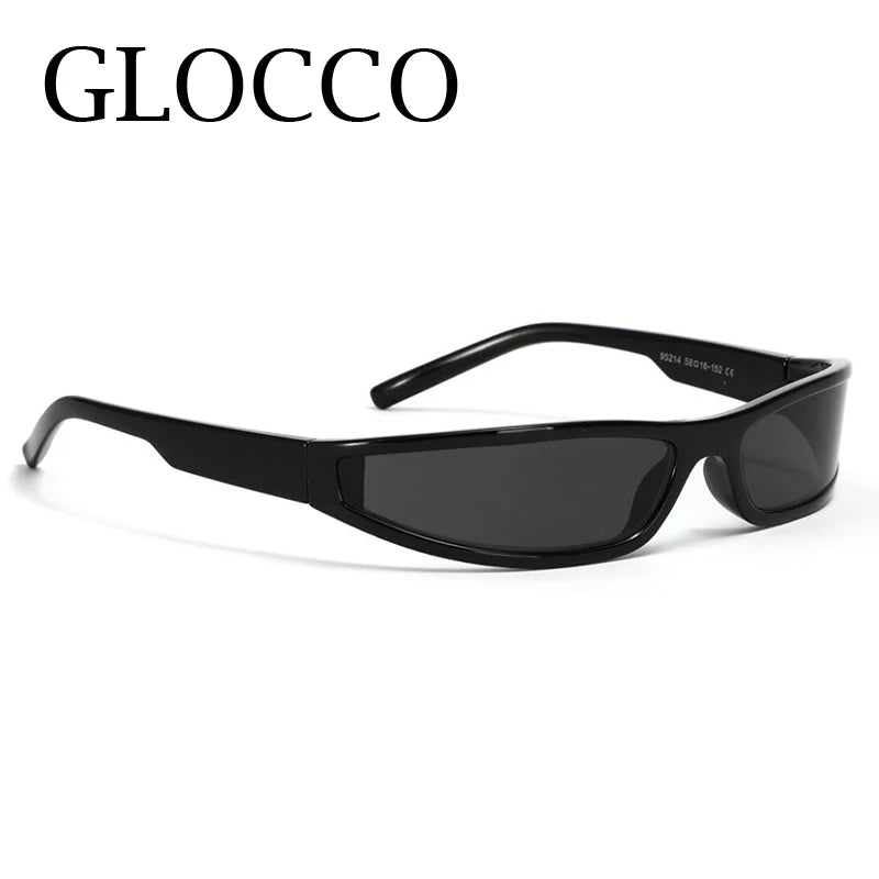Narrow Rectangle Y2K Sunglasses  Luxury Brand Punk