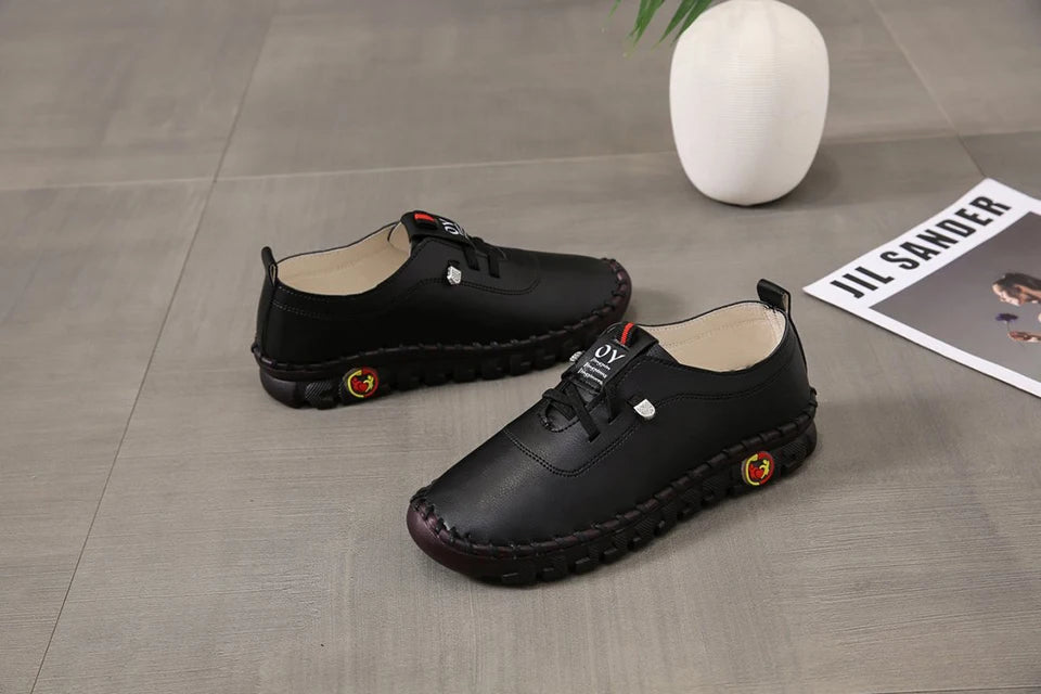 Sneakers Women Shoes Loafers Lace Up Leather Flat New Spring Casual comfortable Shoe