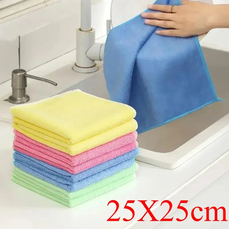 10 Kitchen Towel, Ultra-fine Fiber Light Gray Cleaning Cloth Set, Absorbent, Soft And Stain-removing Cloth