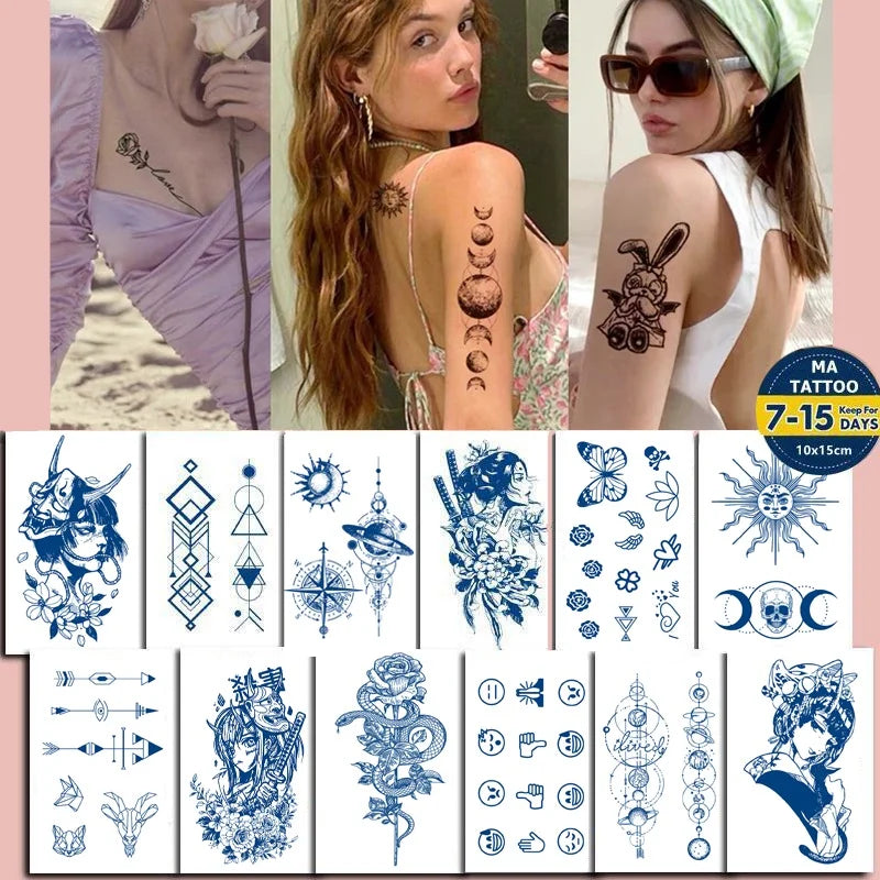 【MEET Magic Tattoo】 10cm x 15cm  Lasts To 15 Days Magic Tattoo Waterproof Temporary Tattoo Sticker
