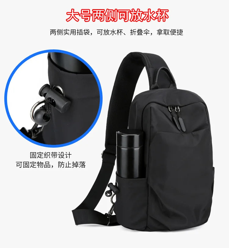 Men's Chest Bag Large Canvas Fashion Male Crossbody Bags Oxford Cloth Designer Man Student Shoulder Sling Casual Sports Phone