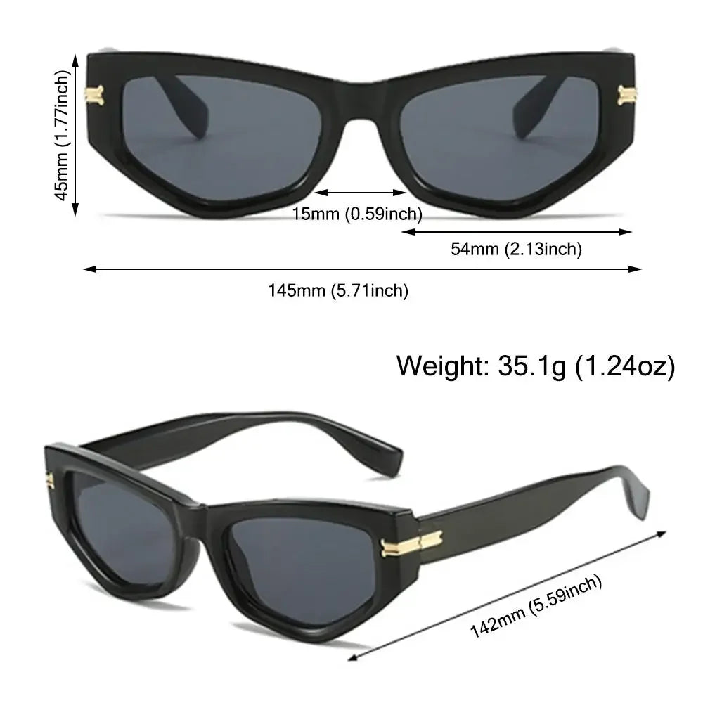 KAMMPT Vintage Cat Eye Sunglasses Men Women New in Fashion Irregular Gradient Eyewear Shades Luxury Brand Designer Sun Glasses