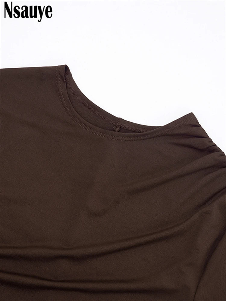 Nsauye New Fashion Women Short Wrap High Waisted Mini Winter Dress Outfits Sexy Night Club Party Evening Long Sleeve Dress