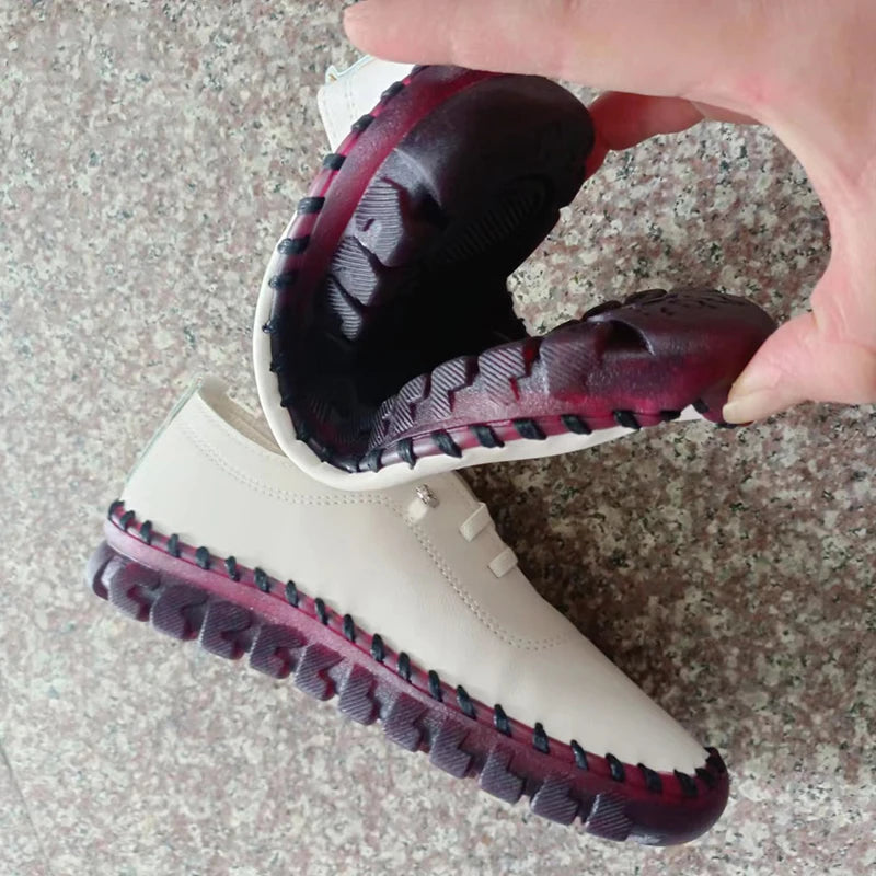 Sneakers Women Shoes Loafers Lace Up Leather Flat New Spring Casual comfortable Shoe