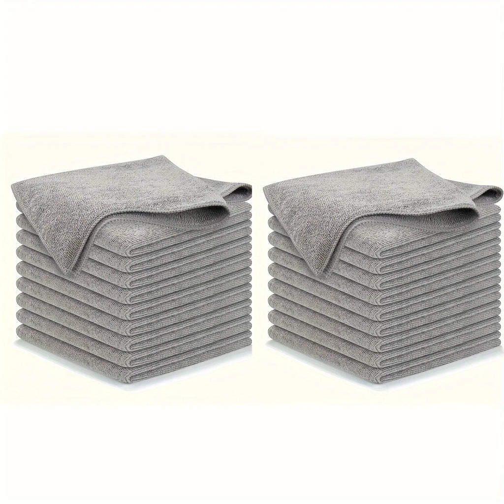 10 Kitchen Towel, Ultra-fine Fiber Light Gray Cleaning Cloth Set, Absorbent, Soft And Stain-removing Cloth