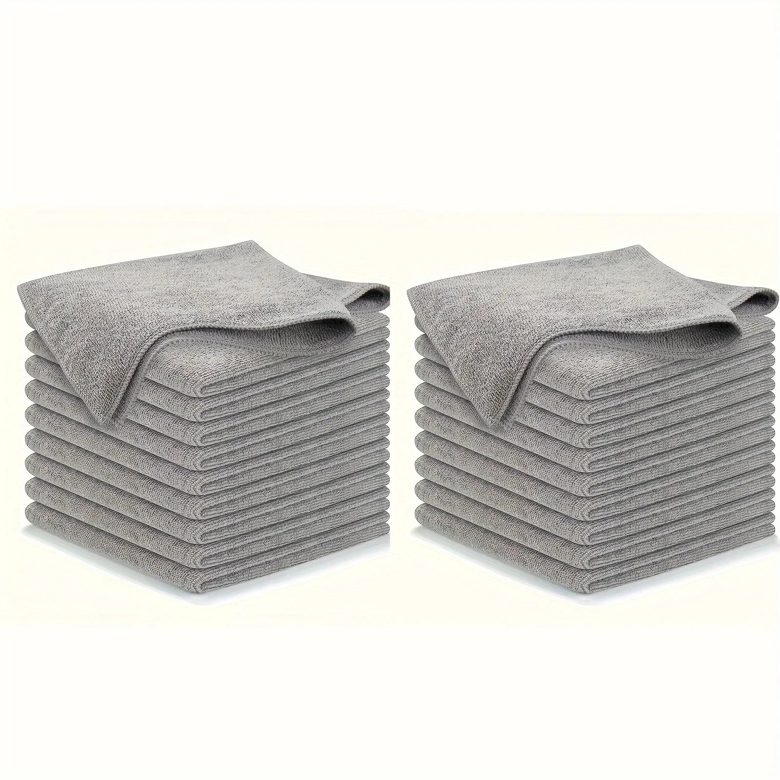 10 Kitchen Towel, Ultra-fine Fiber Light Gray Cleaning Cloth Set, Absorbent, Soft And Stain-removing Cloth