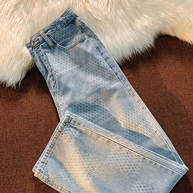 Spring Autumn Vintage Loose Casual Fashion Straight Jeans Hombre Hip Hop Y2K Denim Pants Male Streetwear Trousers Men