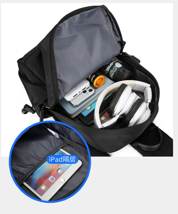 Men's Chest Bag Large Canvas Fashion Male Crossbody Bags Oxford Cloth Designer Man Student Shoulder Sling Casual Sports Phone