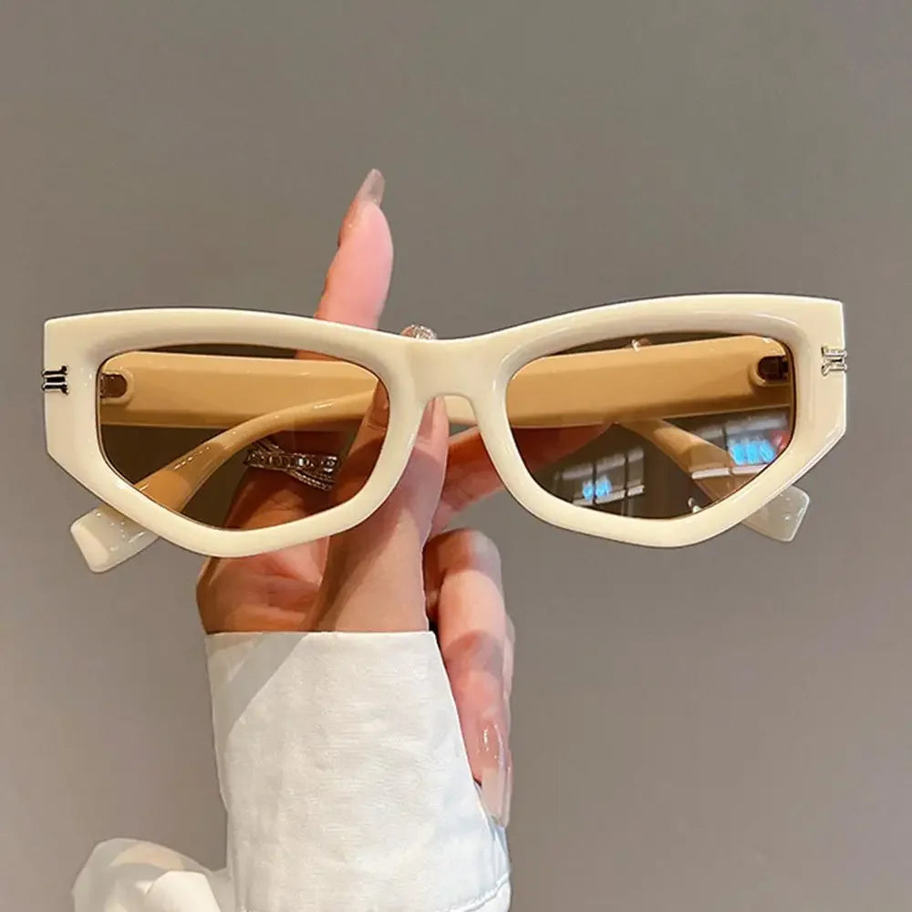 KAMMPT Vintage Cat Eye Sunglasses Men Women New in Fashion Irregular Gradient Eyewear Shades Luxury Brand Designer Sun Glasses