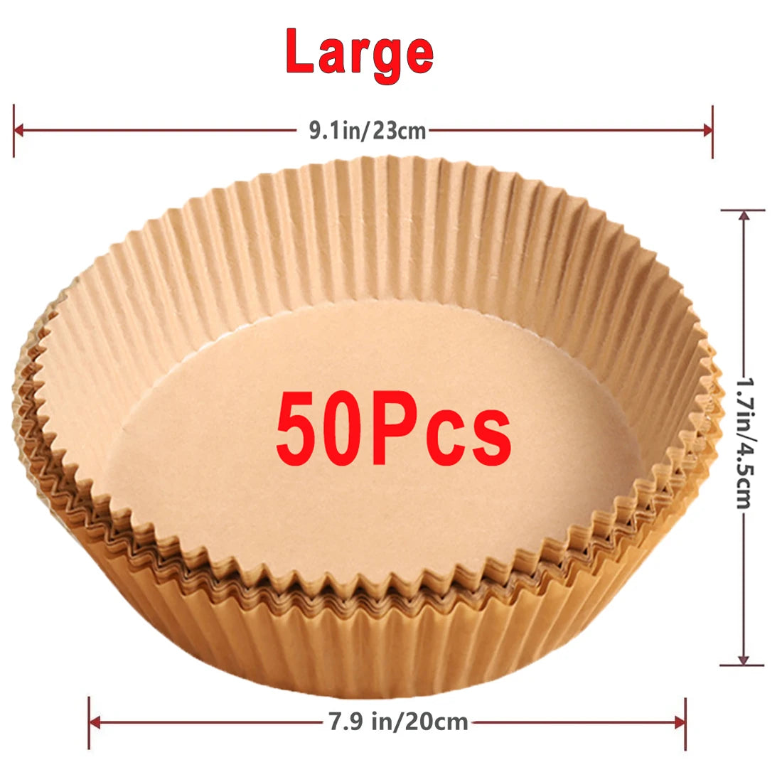 50pcs Air Fryer Disposable Paper Non-Stick Airfryer Baking Papers Round Air-Fryer Paper Liners Paper Kitchen Accessories