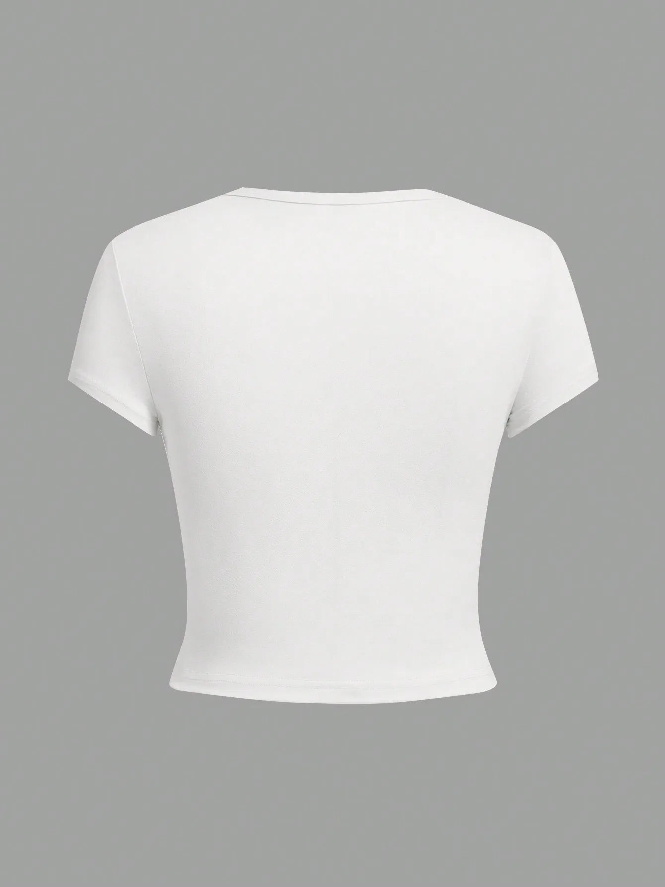 4 pieces Solid color basic short sleeved tight fitting T-shirt for women's casual summer minimalist women's style top O-neck