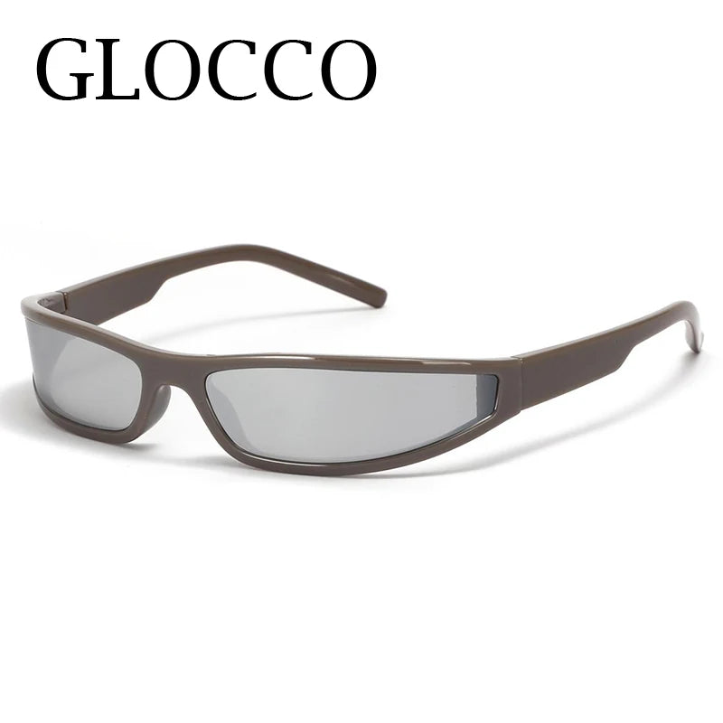 Narrow Rectangle Y2K Sunglasses  Luxury Brand Punk
