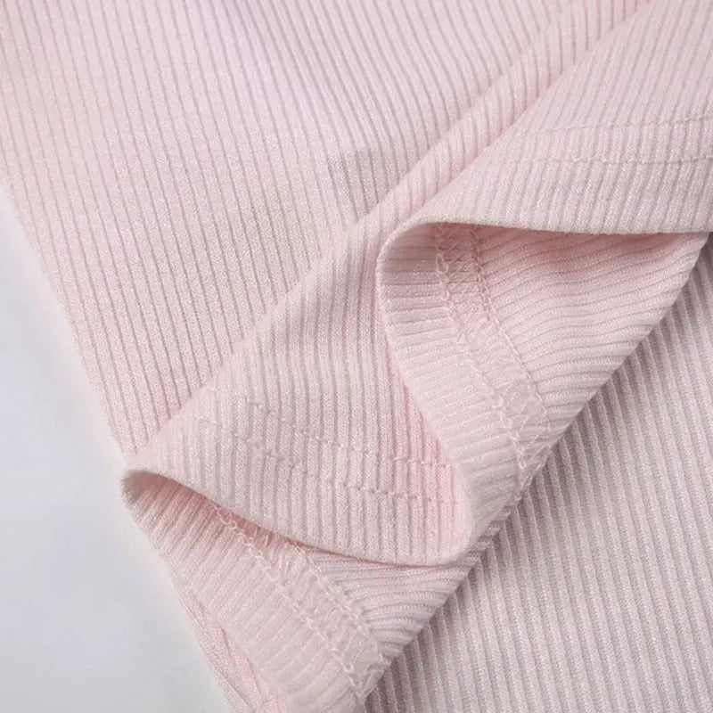 Mooyu Cute Bandage Bow Cropped Top Pink Sweet Coquette Sweet T Shirts Fall Spring Casual Square Collar Tees Women y2k Aesthetic