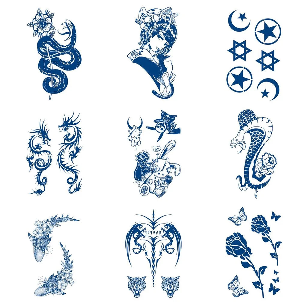 【MEET Magic Tattoo】 10cm x 15cm  Lasts To 15 Days Magic Tattoo Waterproof Temporary Tattoo Sticker