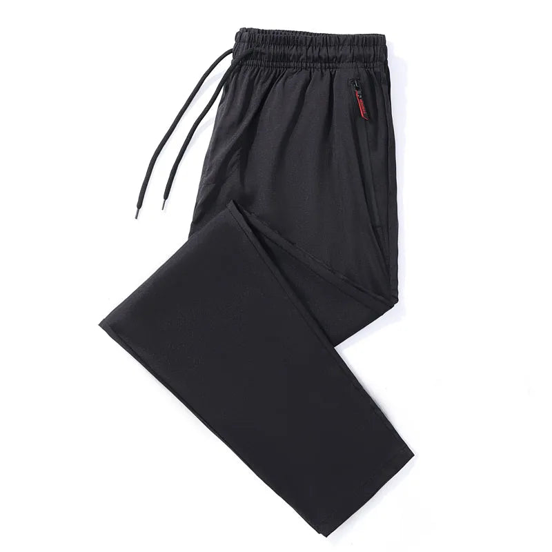 Men's Casual Pants Straight Slim Fit Elastic Waist Jogger Classic Blue Black Gray Male Brand Trousers Plus Size