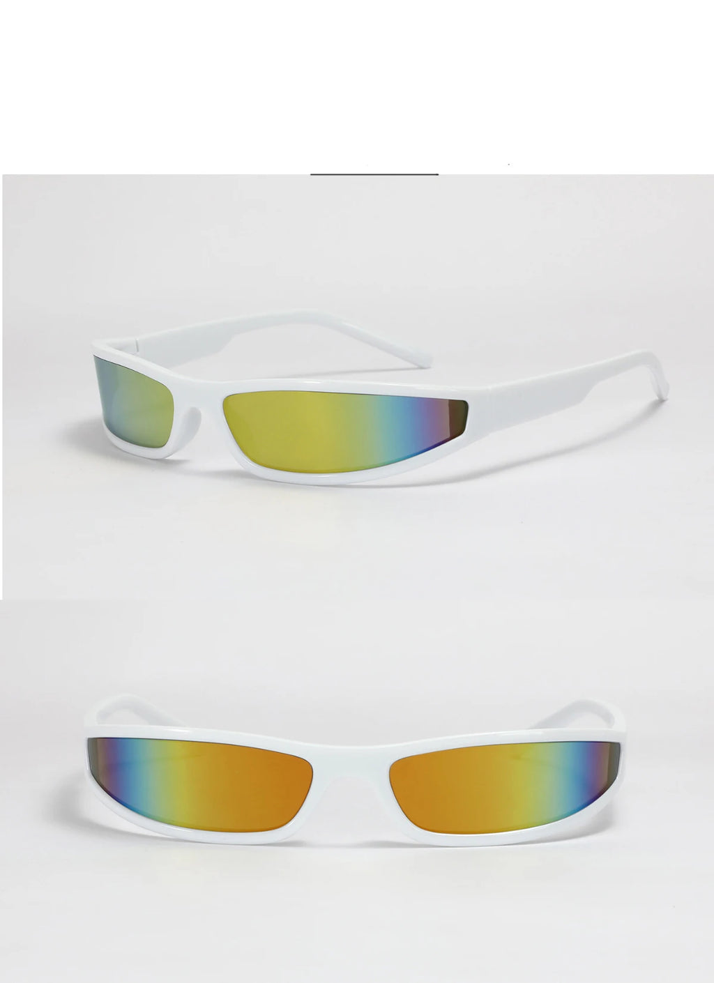 Narrow Rectangle Y2K Sunglasses  Luxury Brand Punk