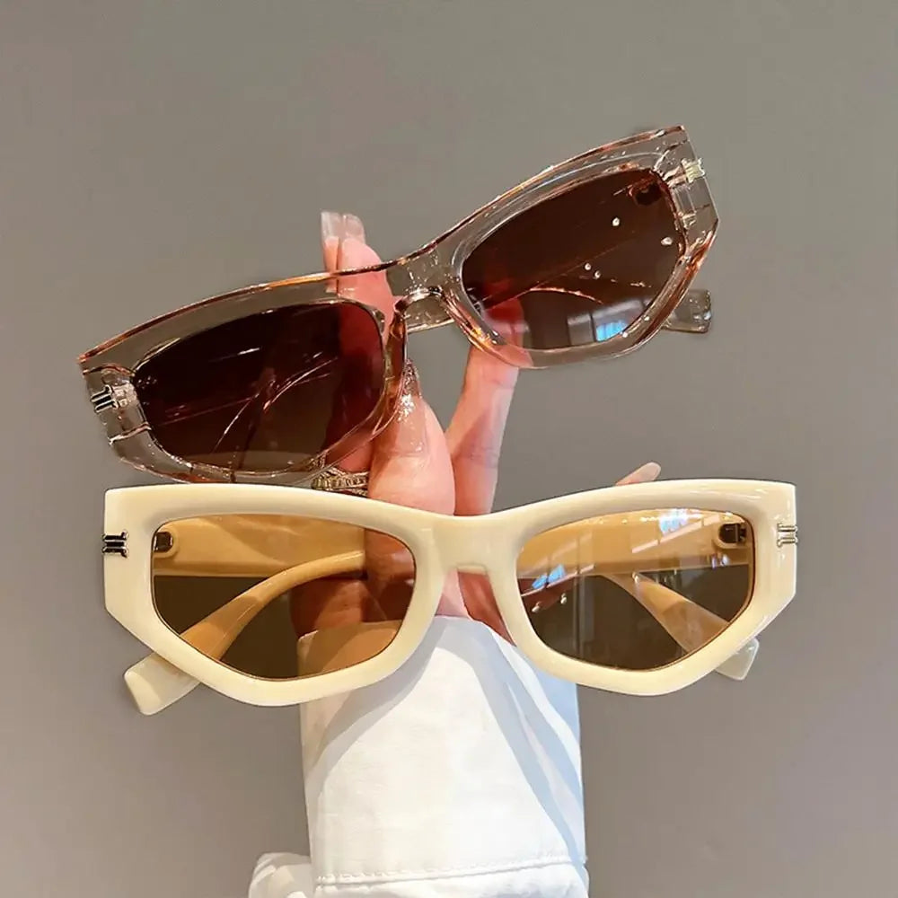 KAMMPT Vintage Cat Eye Sunglasses Men Women New in Fashion Irregular Gradient Eyewear Shades Luxury Brand Designer Sun Glasses