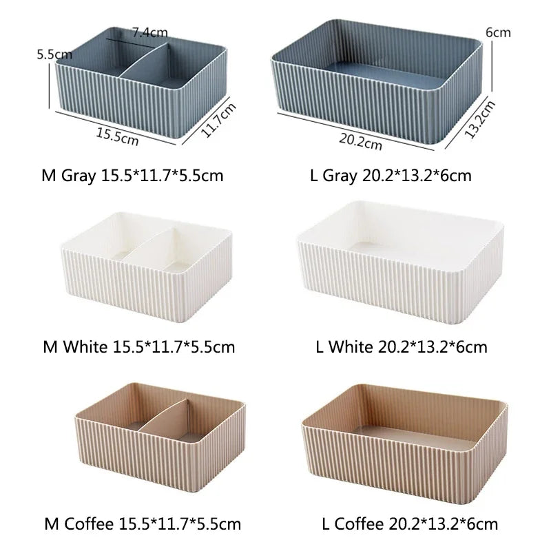 Home Storage Container Plastic Grid Desktop Sundries Storage Box Makeup Organizer Cosmetic Closet Bin Office Bathroom Home Use