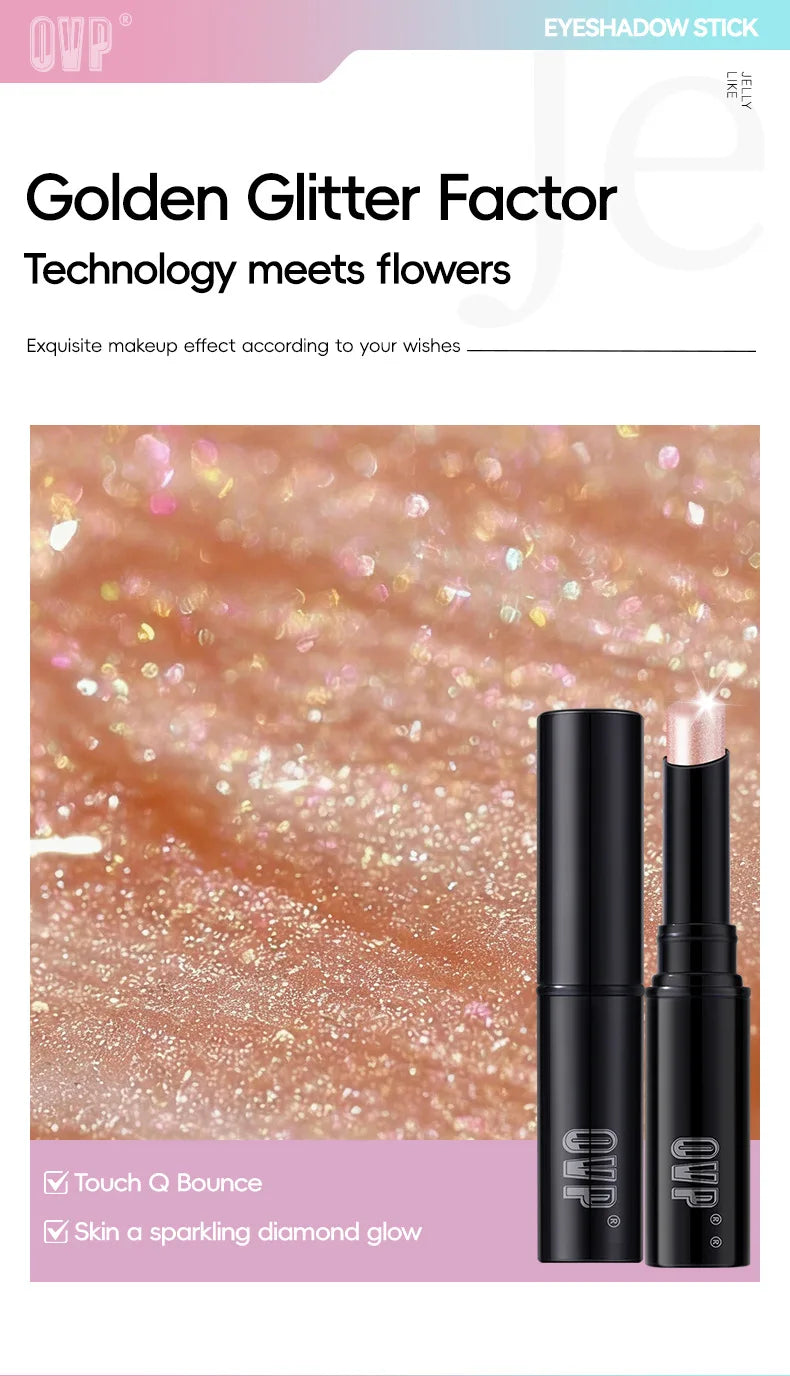 4-piece Water-glow Eyeshadow Stick Set, with Shimmering and Fine Glitter Effect, and Does Not Easily Smudge The Makeup.